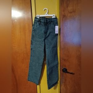 Acid wash Green cargo high rise skater like pants 4/27 new